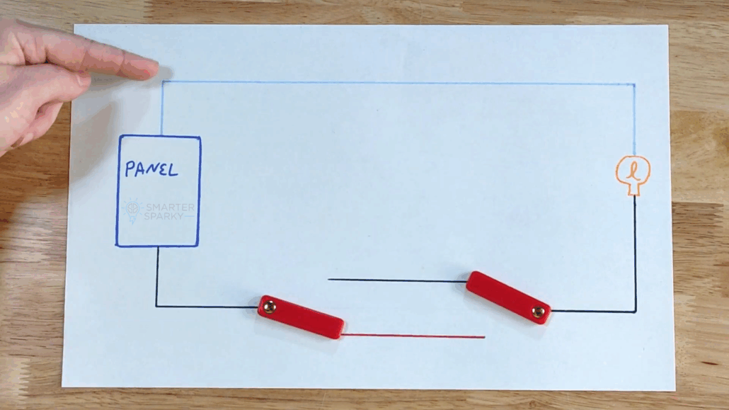Line diagram of a conventional three-way switching system